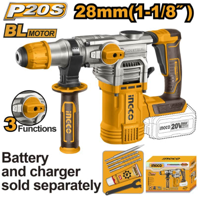 ROTOMARTILLO INALAMB. 28 MM 20V S/BAT. S/CARGADOR INGCO#CRHLI202881