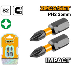 PUNTA INGCO IMPACTO PH2 25MM JGO.2 PZS # SDBIM71PH2251