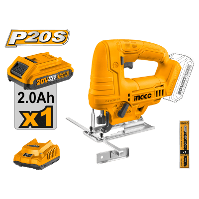 SIERRA CALADORA INGCO INALÁMBRICA 20V C/BAT. Y CARGADOR # CJSLI65081(OF)1