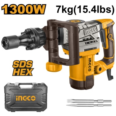 MARTILLO INGCO DEMOLEDOR 1300 WATTS PESO 7 KG #PDB130018 (C)1