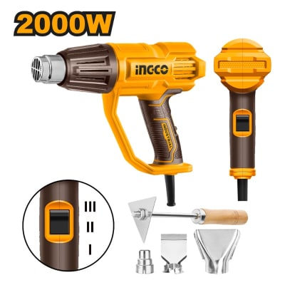 PISTOLA DE CALOR INGCO 2.000 WATTS 50°/450/550°C #HG2000781