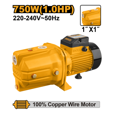 BOMBA AGUA INGCO AUTOCEBANTE INDUSTRIAL 750 WATTS - 1,0 HP # JP07508(OF)1