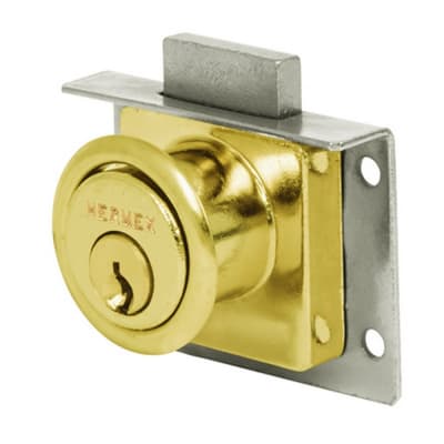 CERRADURA TRUPER P/ MUEBLE LATÓN ACCIÓN VERTICAL # CM-24L1