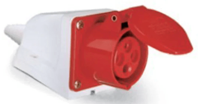 Enchufe Industrial Hembra Sobrepuesta IP44 32A 380V 3P+T1