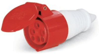 Enchufe Industrial Hembra Volante IP44 32A 380V 3P+T1