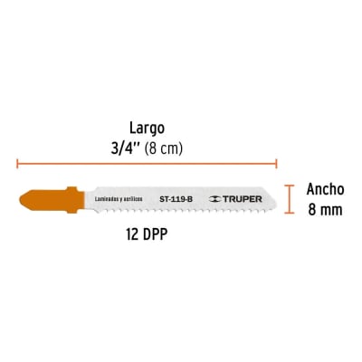 SIERRA CALAR TRUPER FINA P/MADERA C/CURVO C/U # ST-119-BO1