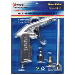 PISTOLA CON ACCESORIOS VOYLET NEUMATICO # PAS-4 JGO. 4 PZAS