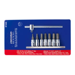 SET DE DADOS MARCA CROSSMAN #87-045 CON CUADRANTE DE 1/4 DE PULGADAS CON 9 PIEZAS EN TOTAL.