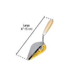 PLANA ALBAÑIL PRETUL (TRUPER) PUNTA REDONDA 6'' SOLDADA #CT-6PC
