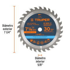 SIERRA CIRCULAR TRUPER P/MADERA 7.1/4' X 30 DTS. #ST-730