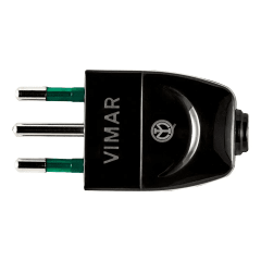 Enchufe Macho Volante 2P+T 10A 250V Negro