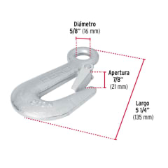 GANCHO TRUPER C/SEGURO 5/8' CARGA MAX. 2.000 KG #GANES-5/8XX