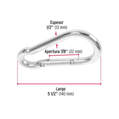 MOSQUETÓN FIERO (TRUPER) FIJO ACERO 3/8' # BMA-3/8 (BANMOS-3/8)