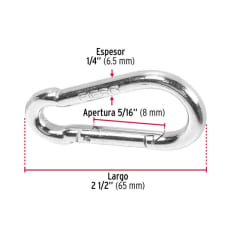 MOSQUETÓN FIERO (TRUPER) FIJO ACERO 1/4'' # BMA-1/4 (BANMOS-1/4)