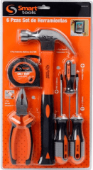JGO. HERRAMIENTAS 6 PZS. C/HUINCHA METRICA