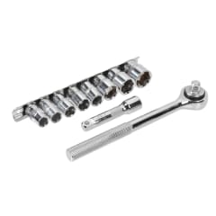 CHICHARRA, EXTENSIÓN Y DADOS 3/8'' DR TACTIX # 365223 - JGO 10 PZS.