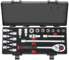 JGO. DADOS TORX MACHO y HEMBRA FORCE DE 21 PZAS.