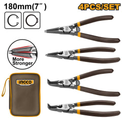ALICATE ANILLO RETENCIÓN INGCO 4 PZS. PTA. RECTA Y CURVA 7'' # HCCPS26180