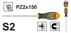 ATORNILLADOR INGCO PHILLIPS POZIDRIV N° 2 - 150 MM # HS68PZ2150(OF)