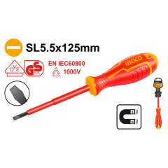 ATORNILLADOR INGCO ELÉCTRICO AISLADO 1000V 5,5 X 125 MM # HISD815125