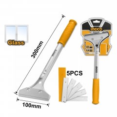 RASPADOR PINTURA INGCO HOJA 4' C/MANGO LARGO 12' # HGS3201