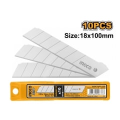 HOJA REPTO. CUCHILLO CARTONERO INGCO 18X100 MM JGO.10 PZS # HKNSB112