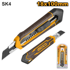 CUCHILLO CARTONAJE INGCO RETRÁCTIL 18 X 100MM C/1 HOJA # HKNS11815