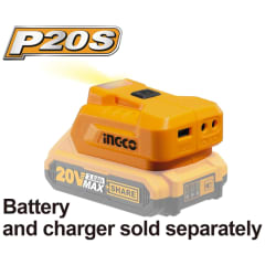 CARGADOR INGCO USB 20V.INALAMB.A BATERÍA S/BAT.S/CARGADOR # CUCLI2022
