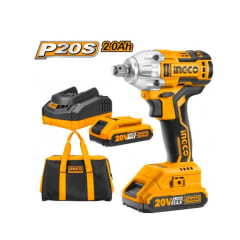 LLAVE IMPACTO INGCO INALÁMBRICA 20V - 2 BAT. Y CARGADOR #CIWLI2001 (C)