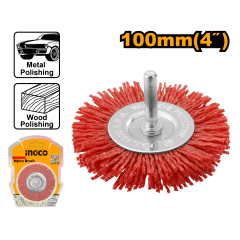 ESCOBILLA INGCO CIRCULAR DE NAILON P/TALADRO 4' #WB41005(OF)