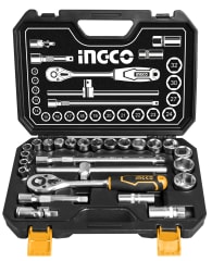 CAJA DE DADOS MARCA INGCO, CON CUADRANTE DE 1/2, Y 25 PIEZAS #HKTS12251