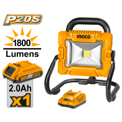 LAMPARA INGCO LED 20V - 20W C/BAT.C/CARGADOR # CWLI20258