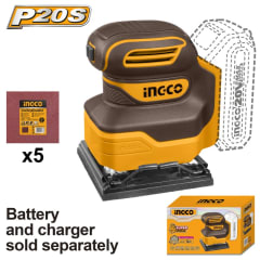 LIJADORA ORBITAL INALAMB. 20V S/BATERIA Y S/CARGADOR 110MM INGCO#CSHSLI2014