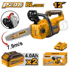 MOTOSIERRA INGCO INALÁMBRICA 20V C/BATERÍA Y C/CARGADOR BARRA 12