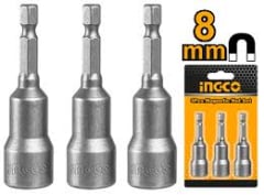 ADAPTADOR INGCO MAGNÉTICO IMPACTO 1/4'' DR JGO 3 PZAS. 8 MM #AMN0831