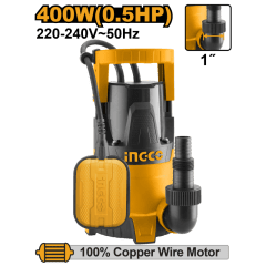 BOMBA SUMERGIBLE INGCO 400 WATTS FLUJO 117L. P/MIN. # SPC4008