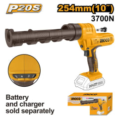 PISTOLA CALAFATERA INDUSTRIAL INALAMB.20V S/BATERIA Y S/CARGADOR INGCO#CCGLI2001