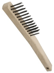 ESCOBILLA HELA  ALAMBRE ACERO 3X15 CON MANGO 4-C