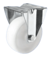 RUEDA NYLON BLANCA BASE FIJA 100 MM (4