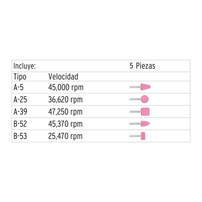 ESMERIL MONTADO TRUPER P/TALADRO (5 PZAS) # JPM-5 0