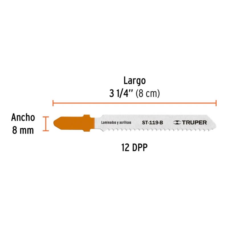 SIERRA CALAR TRUPER P/MADERA C/RECTO JGO. 5 PIEZAS # ST-119-B2