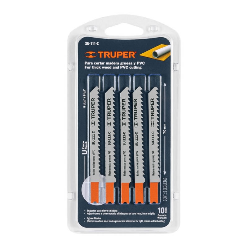 SIERRA CALAR TRUPER STD. P/MADERA C/RECTO JGO.5 PIEZAS #SU-111-C 0