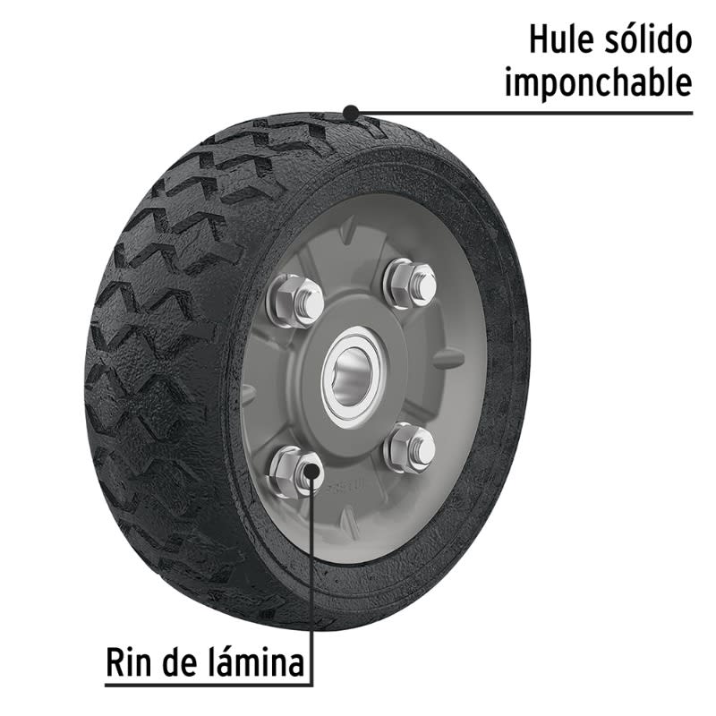 RUEDA P/CARRO T/ YEGUA COMPLETA PRETUL (TRUPER) IMPONCHABLE 6'' # RD-62 0