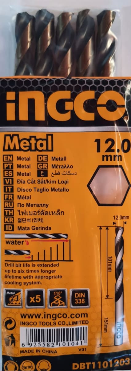 BROCA CIL AR INGCO 12,0 MM C/U3