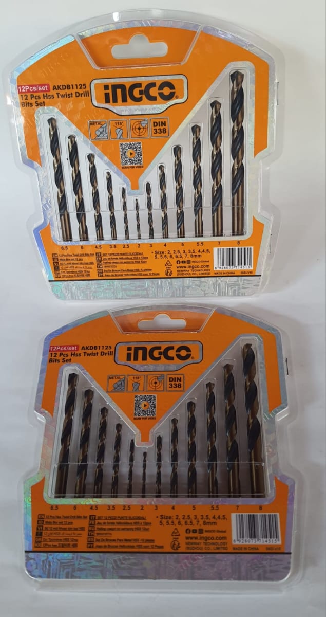 BROCA CIL AR INGCO JGO.12 PZS 2,0 A 8,0 MM # AKDB1125 0