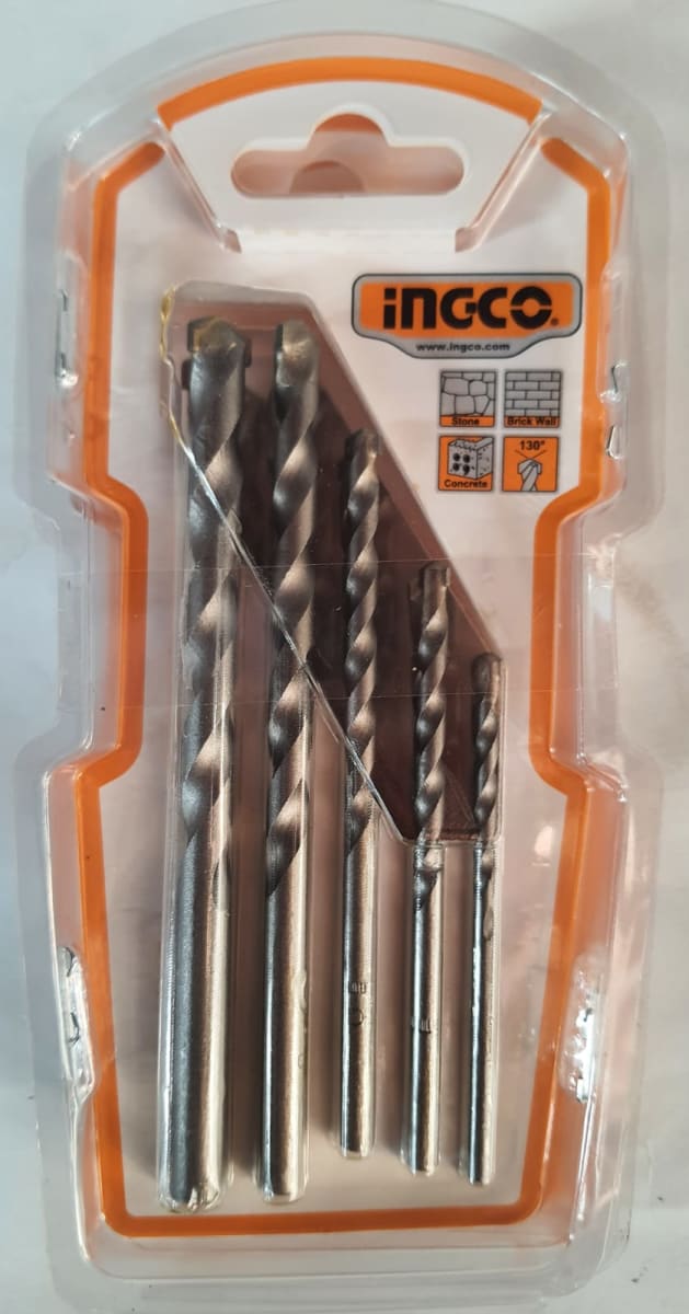 BROCA INGCO P/CONCRETO JGO. 5 PZS 4,0 A 10,0 MM # AKDB30551