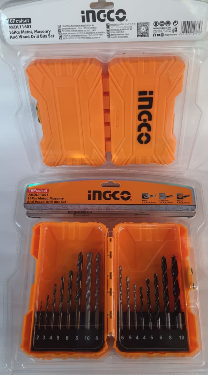 JUEGO BROCA METAL/CONCERETO/MADERA 16 PIEZAS AKDL116011