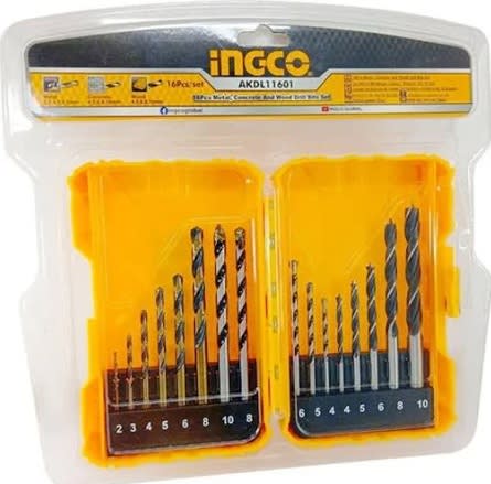 JUEGO BROCA METAL/CONCERETO/MADERA 16 PIEZAS AKDL116013