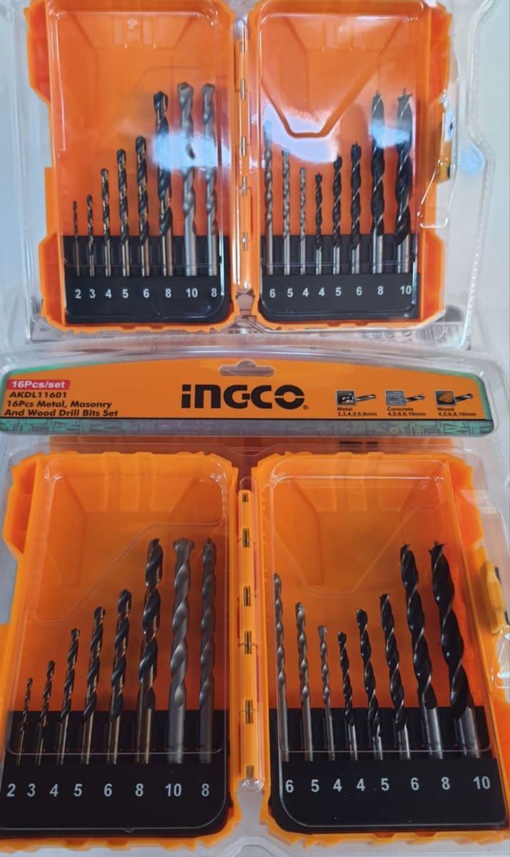 JUEGO BROCA METAL/CONCERETO/MADERA 16 PIEZAS AKDL11601 1