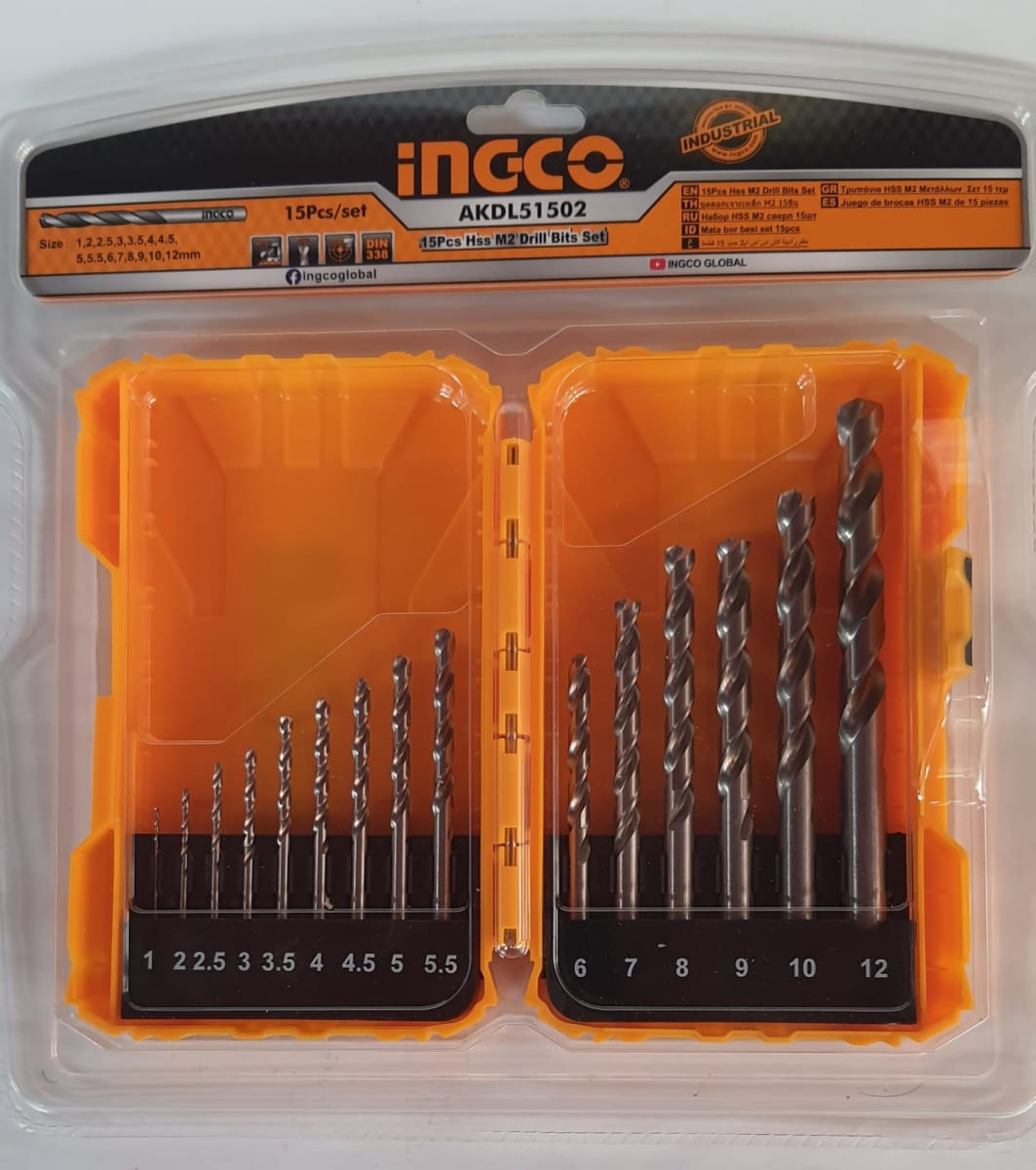 BROCA HSS M2 INGCO JGO.15 PZS (1-12MM) # AKDL51502(OF)1